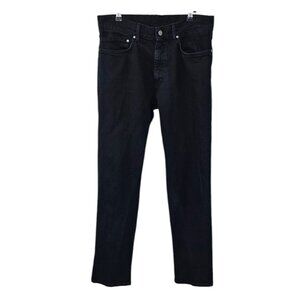 Zegna Sport Mens Straight Denim Jeans, Black Wash Size 33